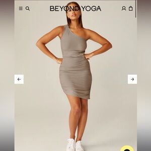 Beyond Yoga Featherweight Carried Away One Shoulder Dress Size M NWT